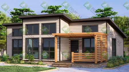 Каркасный дом Светлый 12x9