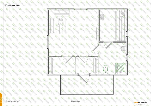 Каркасная баня Елена 6x5