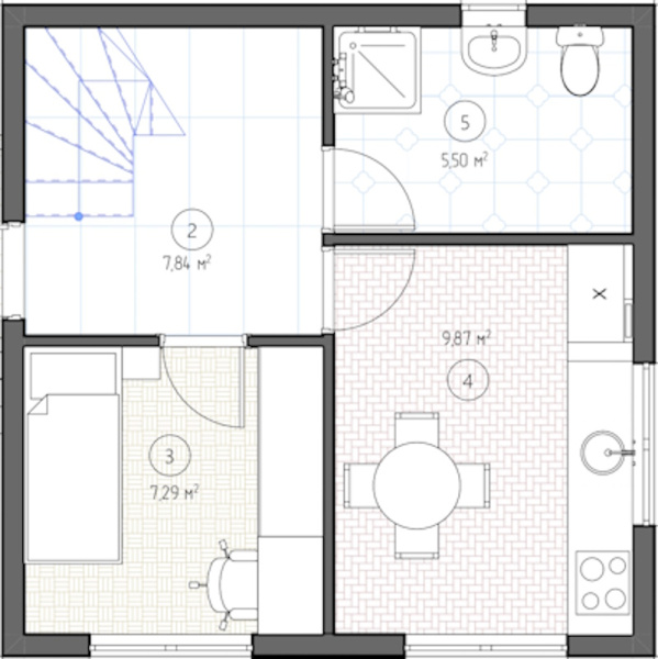 Каркасный дом Барн 6x6