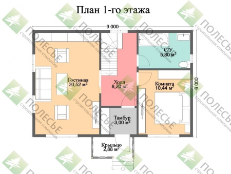 Каркасный дом Терем-2 6х9