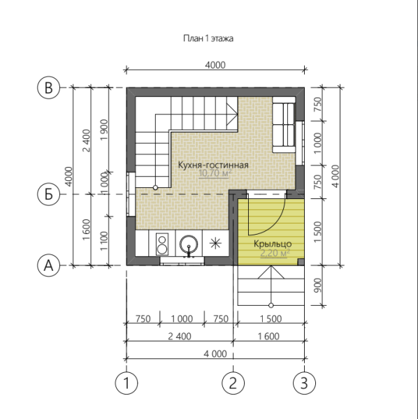 Дачный дом Денис 4x4 Дачный дом Денис 4x4