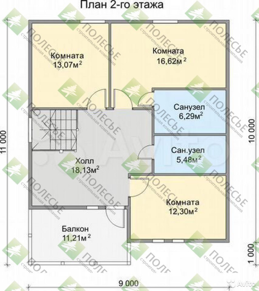 Каркасный дом Аврора-2 9х11