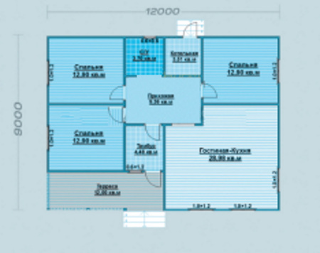 Каркасный дом Комфорт - 4 9х12 Каркасный дом Комфорт - 4 9х12