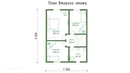 Каркасный дом Киров 7x9
