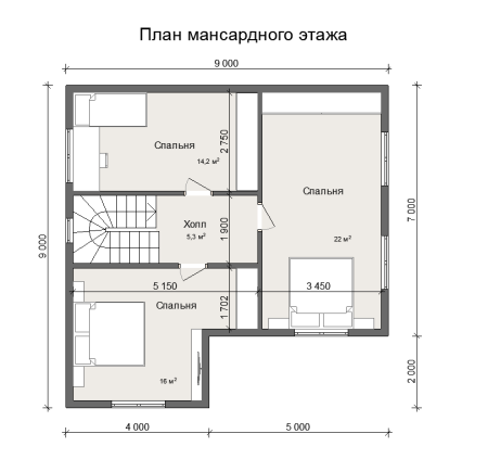 Каркасный дом Ступино 9х9