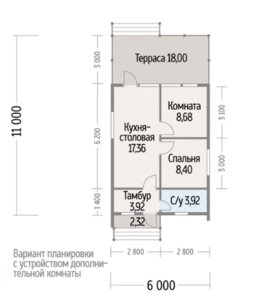 Дачный дом Оптима 60 6х10 Дачный дом Оптима 60 6х10