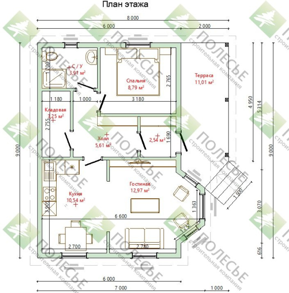 Каркасный дом с эркером