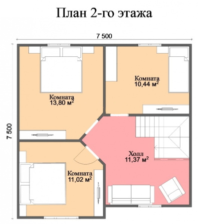 Каркасный дом Уют-1 7х8