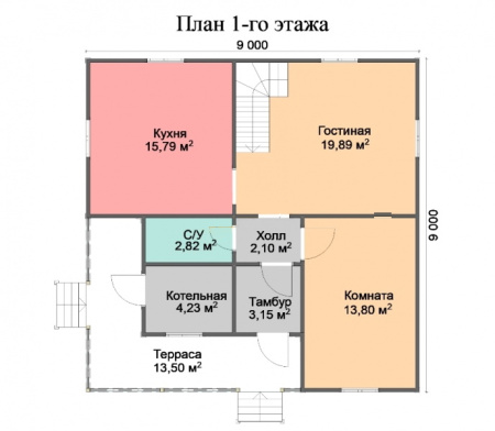 Каркасный дом Волга 9х9 Каркасный дом Волга 9х9