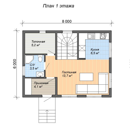 Дачный дом Лира 6х8