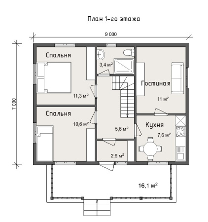 Каркасный дом Семейный-2 9x9 Каркасный дом Семейный-2 9x9