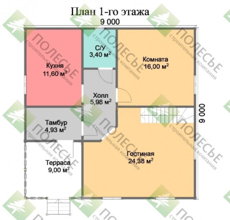 Каркасный дом Богатырь 9х9