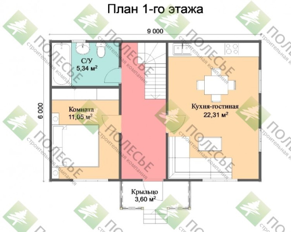 Каркасный дом Подмосковье 6х9