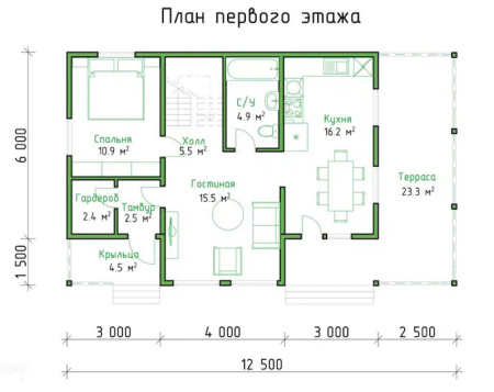Каркасный дом Александр 8x10