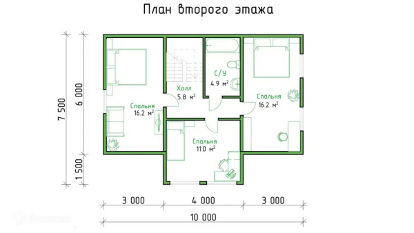Каркасный дом Александр 8x10 Каркасный дом Александр 8x10