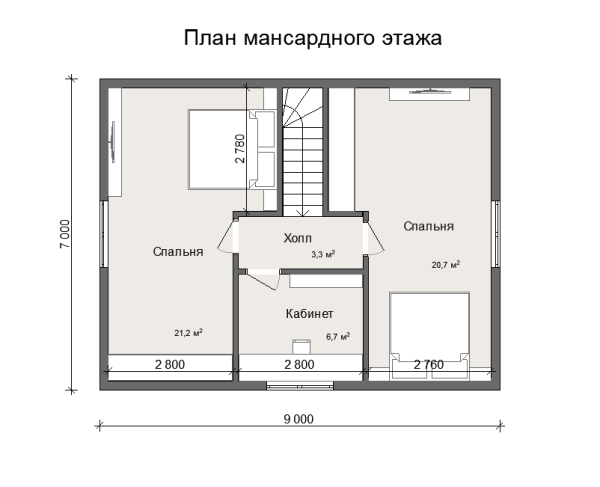 Каркасный дом Подмосковье-2 9х9