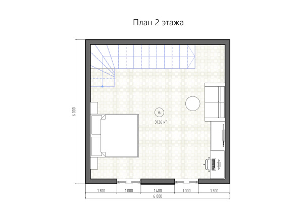Каркасный дом Барн 6x6