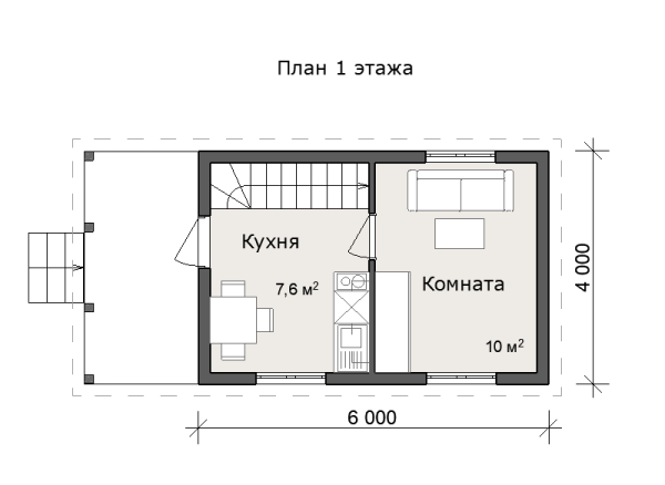 Дачный дом Домовенок 6х4