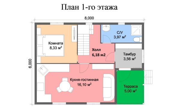 Дачный дом Престиж-3 6х8 Дачный дом Престиж-3 6х8
