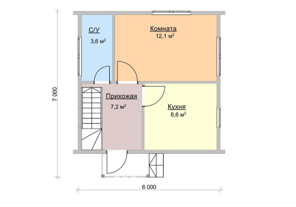 Каркасный дом Барн 6x6 Каркасный дом Барн 6x6