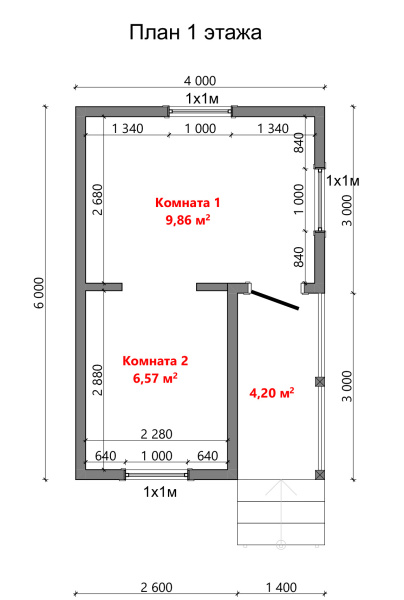 Каркасный дом Садовод 6x4 Каркасный дом Садовод 6x4
