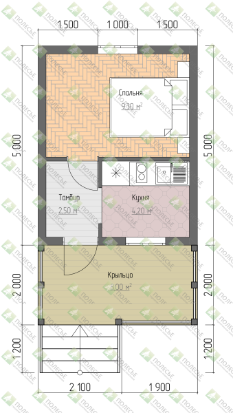 Дачный дом Солнечный 7x4 