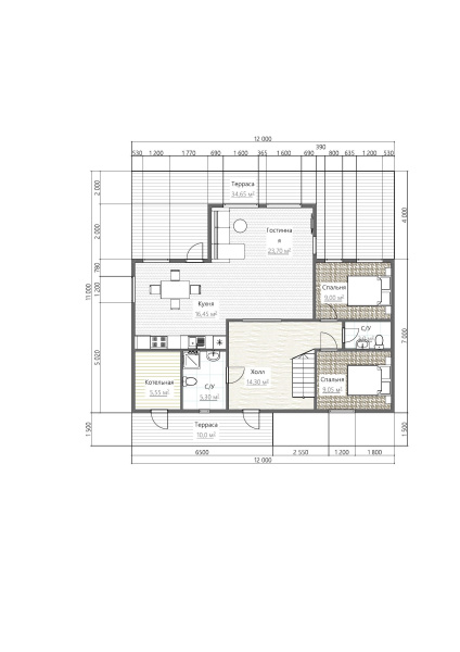 Каркасный дом Владимир 12x9 Каркасный дом Владимир 12x9
