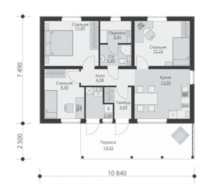 Каркасный дом Наргиз 8х11 Каркасный дом Наргиз 8х11