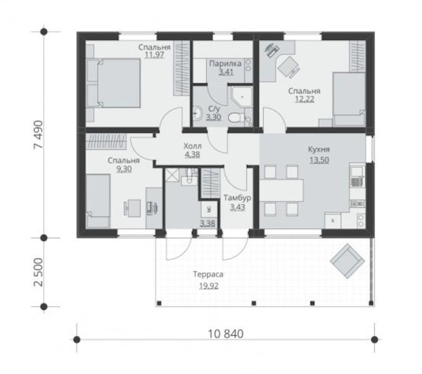 Каркасный дом Наргиз 8х11 Каркасный дом Наргиз 8х11