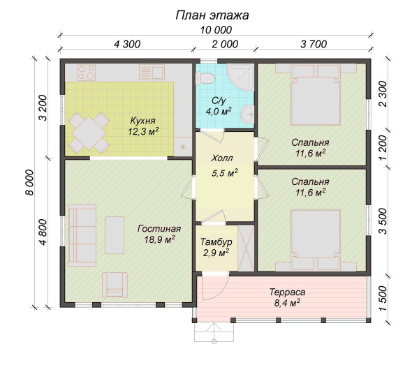 Каркасный дом Спутник 8x10 Каркасный дом Спутник 8x10