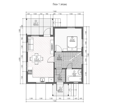 Каркасный дом Премьера-1 7х7 Каркасный дом Премьера-1 7х7