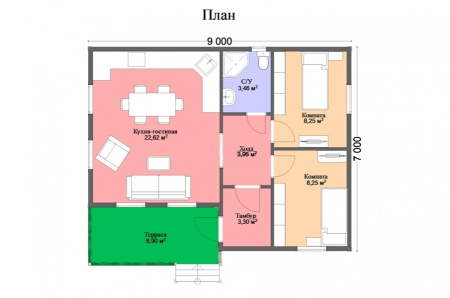 Каркасный дом Усадьба 7х9 Каркасный дом Усадьба 7х9