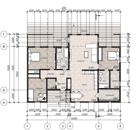 Каркасный дом Барин 15x11