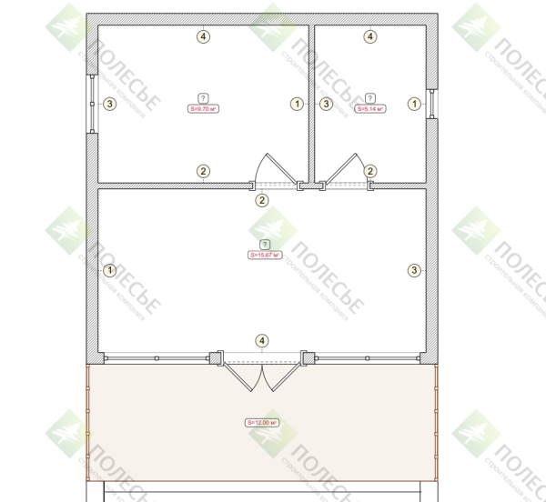 Дачный дом Орбита 6х6 с верандой