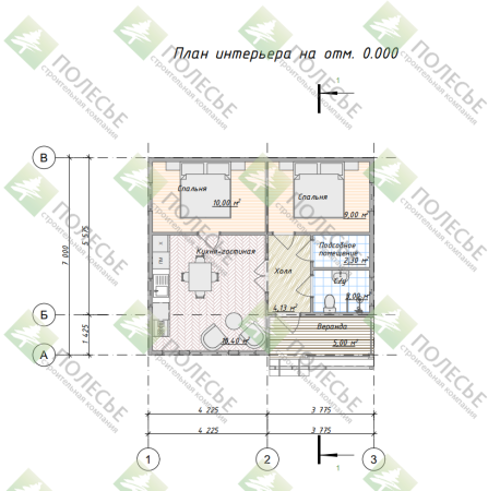 Каркасный дом Анапа 7х8