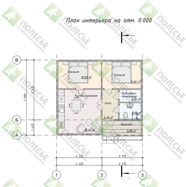 Каркасный дом Анапа 7х8