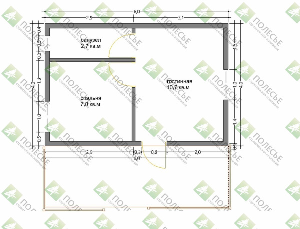 Дачный дом Ранчо 6Х6