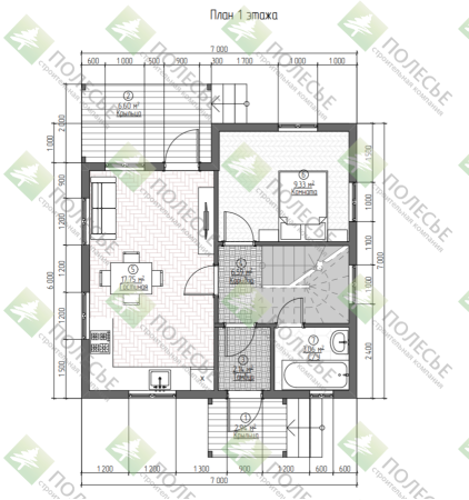 Каркасный дом Премьера 7х7