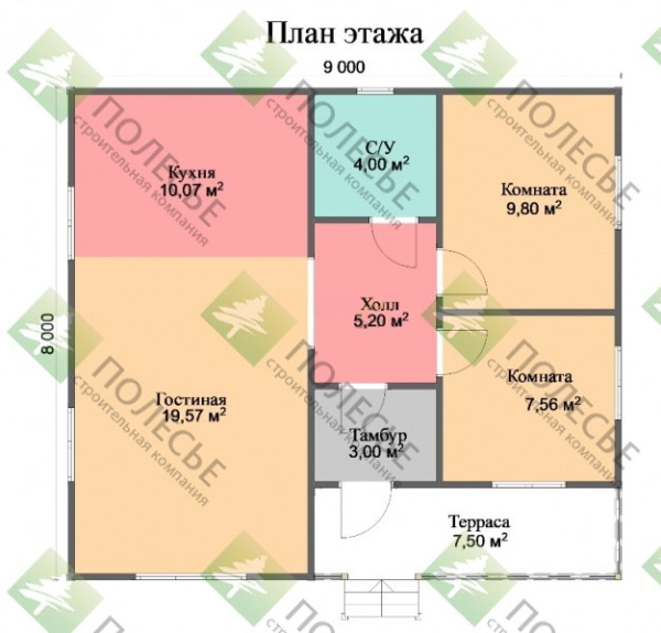 Каркасный дом Весна 8х9