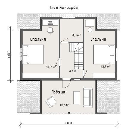 Каркасный дом Семейный-2 9x9 Каркасный дом Семейный-2 9x9