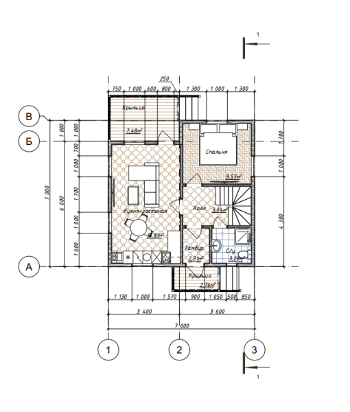 Каркасный дом Севастополь 7х7 Каркасный дом Севастополь 7х7
