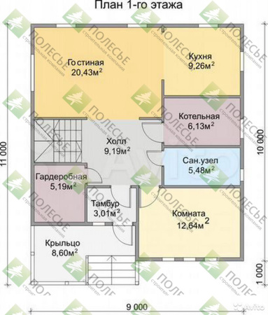 Каркасный дом Аврора-2 9х11