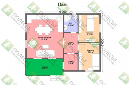 Каркасный дом Усадьба 7х9