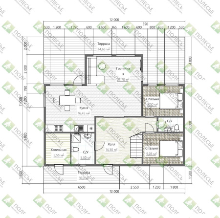Каркасный дом Владимир 12x9