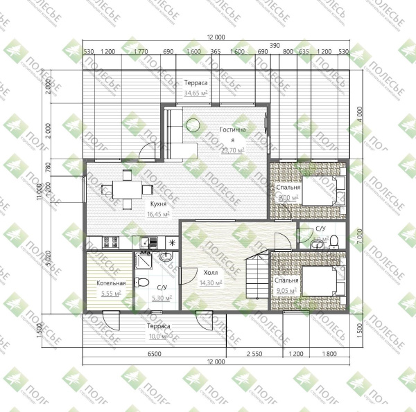 Каркасный дом Владимир 12x9