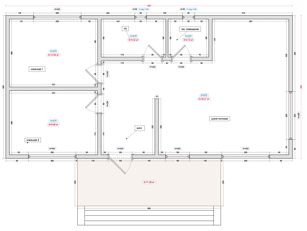 Модульный дом Фараон-2 12x8 м