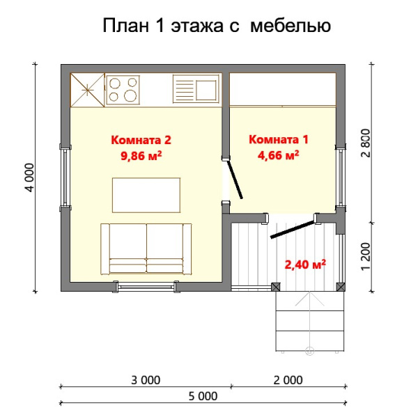 Каркасный дом Садовник 5x4 Каркасный дом Садовник 5x4