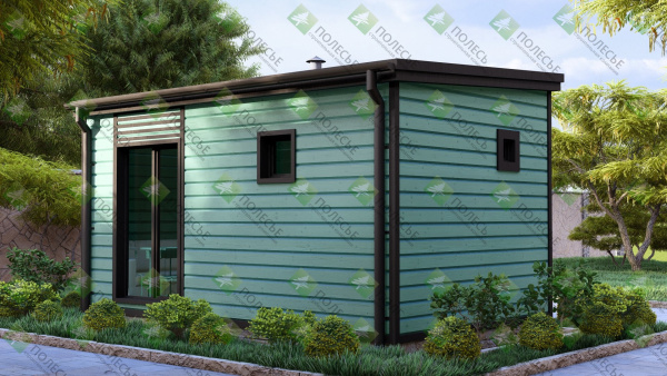 Каркасная баня Изумруд 3x5