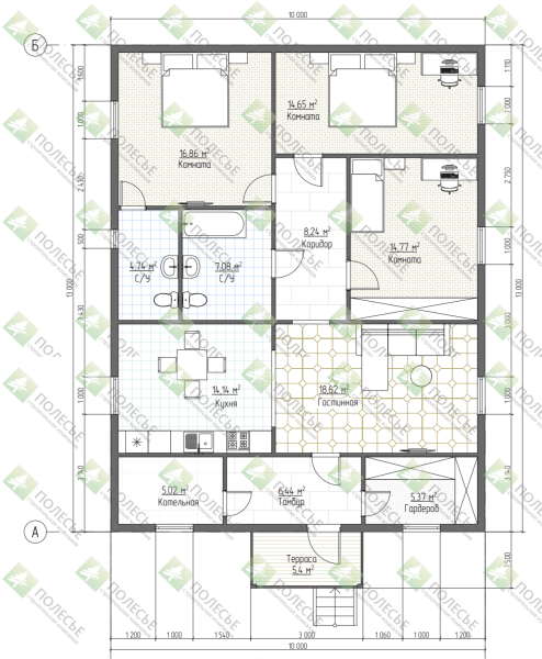 Каркасный дом Классика - 3 10x13