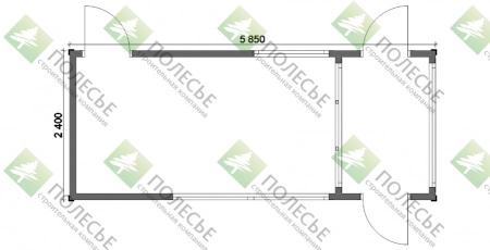 Блок контейнер № 063 (Пост охраны) 2,4х5,85